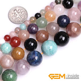Natural Round Multicolor Mixed Stone Gem Stone Beads 6/10/12/14mm
