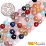 Natural Round Multicolor Mixed Stone Gem Stone Beads 6/10/12/14mm