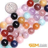 Natural Round Multicolor Mixed Stone Gem Stone Beads 6/10/12/14mm