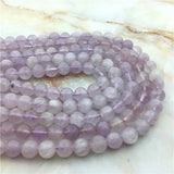 Natural Round Purple Ametrine Stone Beads Smooth Mauve Jade Beads