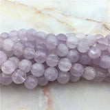 Natural Round Purple Ametrine Stone Beads Smooth Mauve Jade Beads