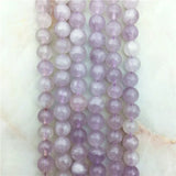Natural Round Purple Ametrine Stone Beads Smooth Mauve Jade Beads