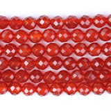 Natural Round Red Agate 64cut Carnelian Gemstone Loose Beads 4 6 8 10mm