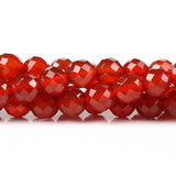 Natural Round Red Agate 64cut Carnelian Gemstone Loose Beads 4 6 8 10mm