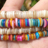 Round Shell Beads Mother Of Pearl Mix Loose Spacer Beads Rondelle