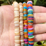 Round Shell Beads Mother Of Pearl Mix Loose Spacer Beads Rondelle