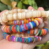 Round Shell Beads Mother Of Pearl Mix Loose Spacer Beads Rondelle
