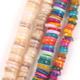 Round Shell Beads Mother Of Pearl Mix Loose Spacer Beads Rondelle