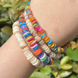 Round Shell Beads Mother Of Pearl Mix Loose Spacer Beads Rondelle