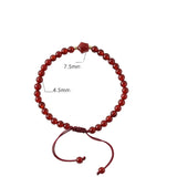 Red Agates Stone Stretch Hand Braided Rope Bracelet Jewelry 1 Pcs