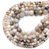 Natural Round Bamboo Agate Beads Loose Jasper Beads