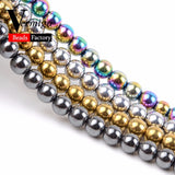 Natural Hematite Round Stone Beads 4-10mm for Jewelry Making