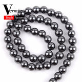 Natural Hematite Round Stone Beads 4-10mm for Jewelry Making