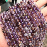 Natural Round 7 Crystal Beads Purple Quartz Rutilated 6/8/10mm