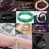 Round Tiger Eye Turquoise Amethyst Agate Jade Spacer Stone Beads DIY