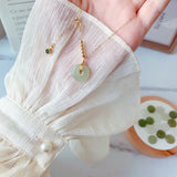 White/Green Hetian Jade Pendant Necklace for Women