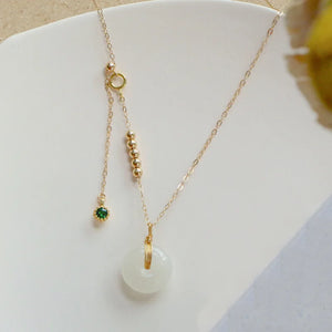 White/Green Hetian Jade Pendant Necklace for Women