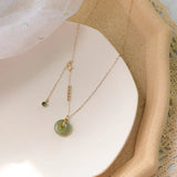 White/Green Hetian Jade Pendant Necklace for Women