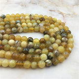 Natural Round Yellow Opal Beads Stone High 6 8 10mm Raw Smooth Loose Opal Quartz