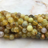 Natural Round Yellow Opal Beads Stone High 6 8 10mm Raw Smooth Loose Opal Quartz