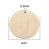 Round Wood Pendants For Jewelry Making 40mm Dia, 20 PCs