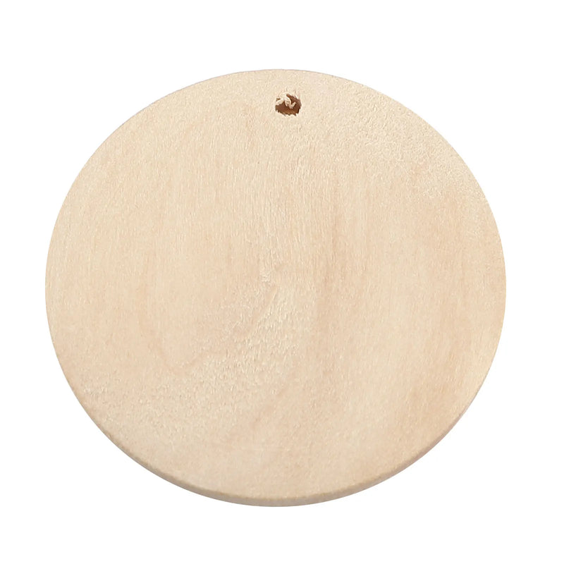 Round Wood Pendants For Jewelry Making 40mm Dia, 20 PCs
