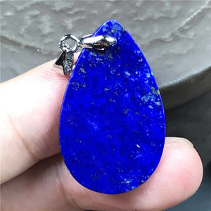 Natural Lapis Lazuli Necklace Pendant Jewelry - 34x18x5mm