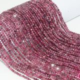 Natural Rubellite Tourmaline Faceted Round Beads 3.3mm