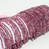 Natural Rubellite Tourmaline Faceted Round Beads 3.3mm