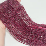 Natural Rubellite Tourmaline Faceted Round Beads 3.3mm
