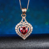 Natural Ruby 14K Rose Necklace Fine Jewelry Pendant