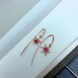 Natural Ruby Earrings 925 Silver Classic Hot Special Promo Certified