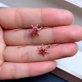 Natural Ruby Earrings 925 Silver Classic Hot Special Promo Certified
