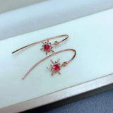 Natural Ruby Earrings 925 Silver Classic Hot Special Promo Certified