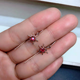 Natural Ruby Earrings 925 Silver Classic Hot Special Promo Certified