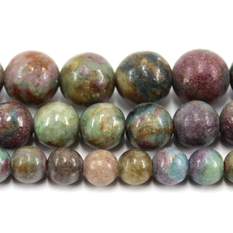 Natural Ruby Fuchia 6 8 10MM Polish Smooth Round Loose Strand Gemstone Beads
