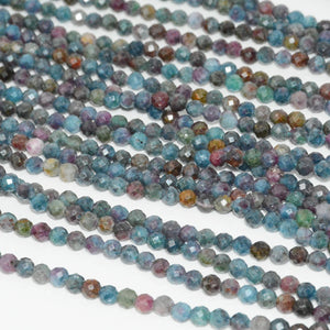 Natural Ruby In Kyanite Faceted Round Beads 3.5mm
