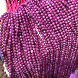 Small 3mm Natural Ruby Faceted Beads for Jewelry Making
