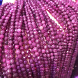 Natural Ruby Faceted Beads 3mm Spacer for Jewelry Making