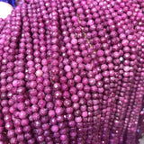 Small 3mm Natural Ruby Faceted Beads for Jewelry Making