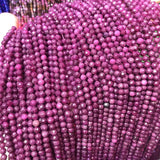 Small 3mm Natural Ruby Faceted Beads for Jewelry Making