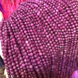 Small 3mm Natural Ruby Faceted Beads for Jewelry Making
