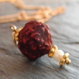 Natural Rudraksha Gemstone Pendant Necklace for Christmas Thanksgiving