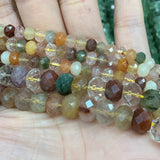 Rutilate Quartz Beads 15'' Faceted Rondelle DIY Loose Beads For Jewelry