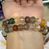 Rutilate Quartz Beads 15'' Faceted Rondelle DIY Loose Beads For Jewelry