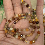 Rutilate Quartz Beads 15'' Faceted Rondelle DIY Loose Beads For Jewelry