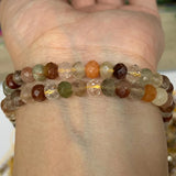 Rutilate Quartz Beads 15'' Faceted Rondelle DIY Loose Beads For Jewelry