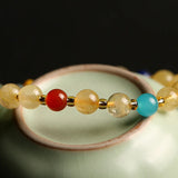 Rutilated Quartz/Amazonite/Agate/Lapis/Amethyst/Jade Bracelet YBR347