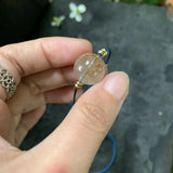 Rutilated Quartz Choker Necklace with Freshwater Pearl