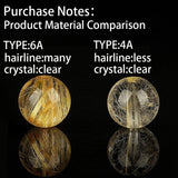 Rutilated Quartz Crystal Bracelet Healing Stone Jewelry DIY Accessory